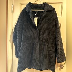 NWT Eileen Fisher black corduroy short coat